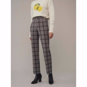 NEW Reformation Franklin Pant Beige/Red Check 12